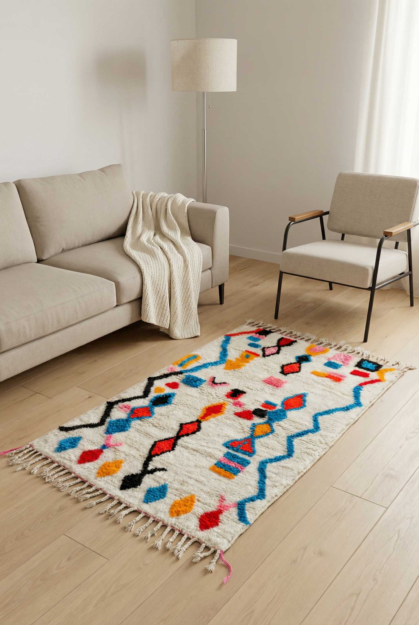 Colorful Berber rug 95 x 168 cm - No. 2402
