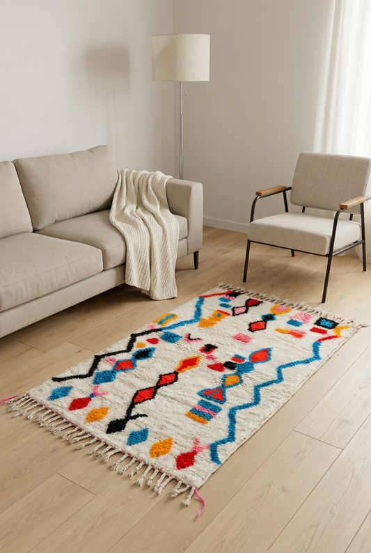 Colorful Berber rug 95 x 168 cm - No. 2402