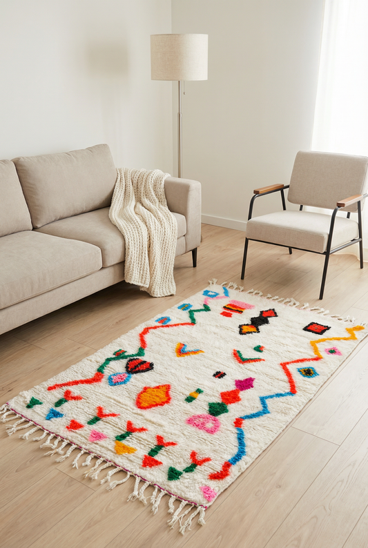 Colorful Berber rug 96 x 169 cm - No. 2439