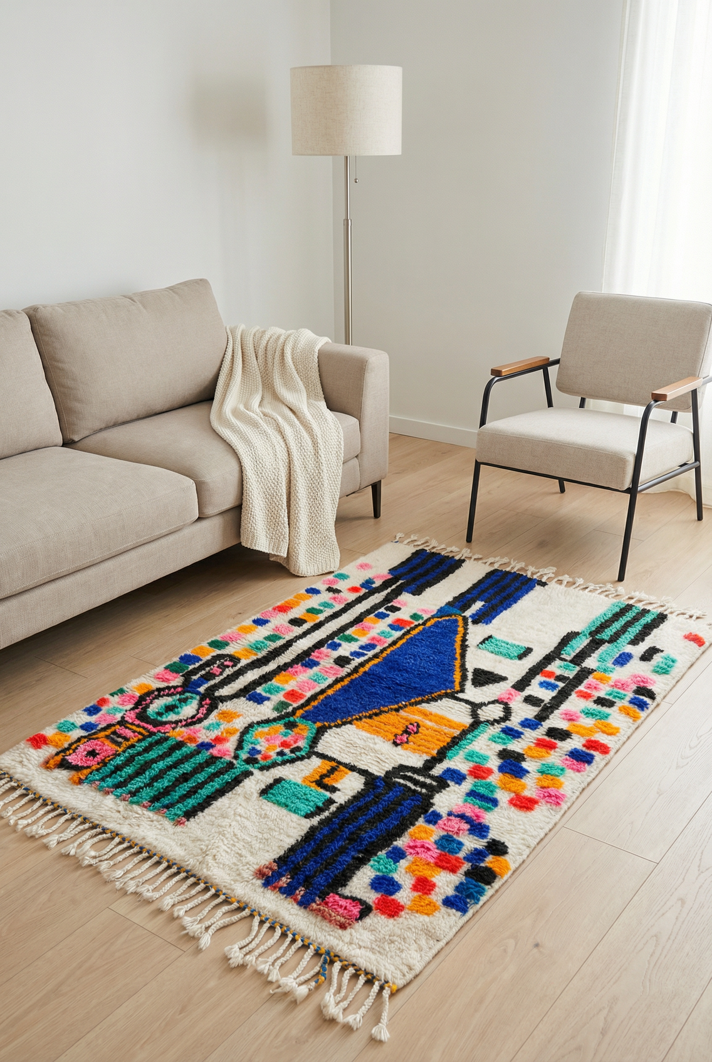 Colorful Berber rug 103 x 163 cm - No. 2441