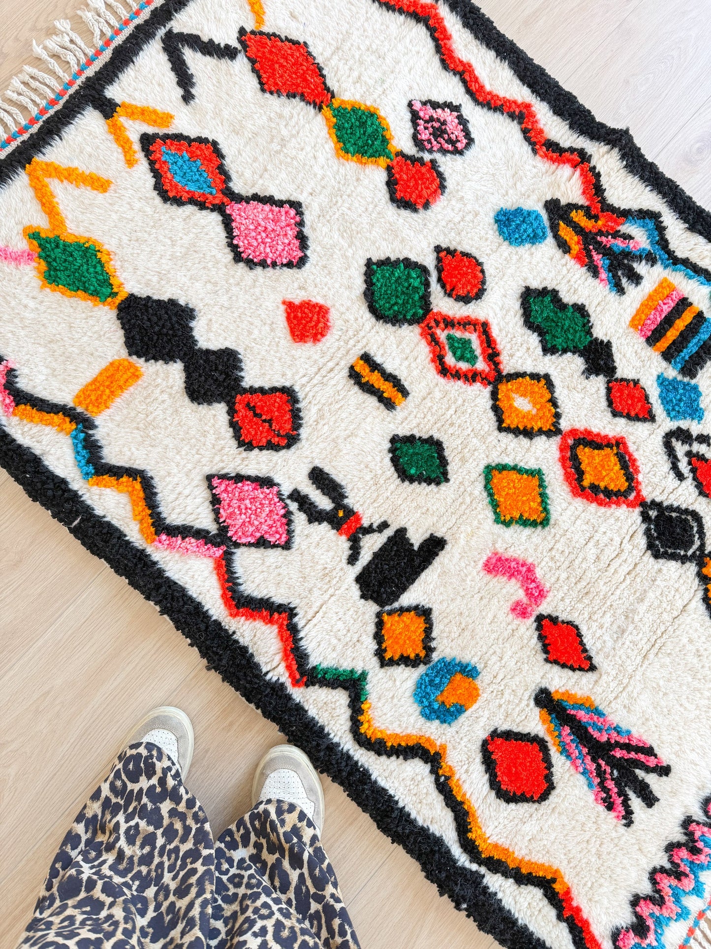 Colorful Berber rug 102 x 166 cm - No. 2344