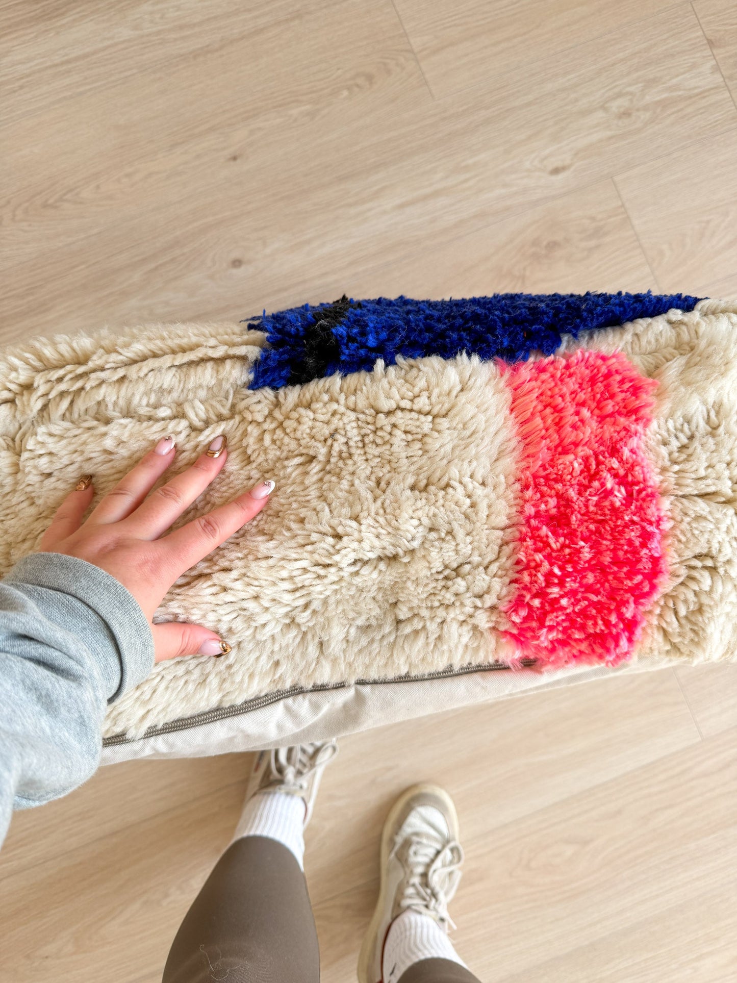 Moroccan pouf, colorful Berber pouf - 60 x 60 cm - n°76
