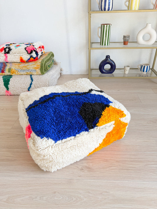 Moroccan pouf, colorful Berber pouf - 60 x 60 cm - n°76