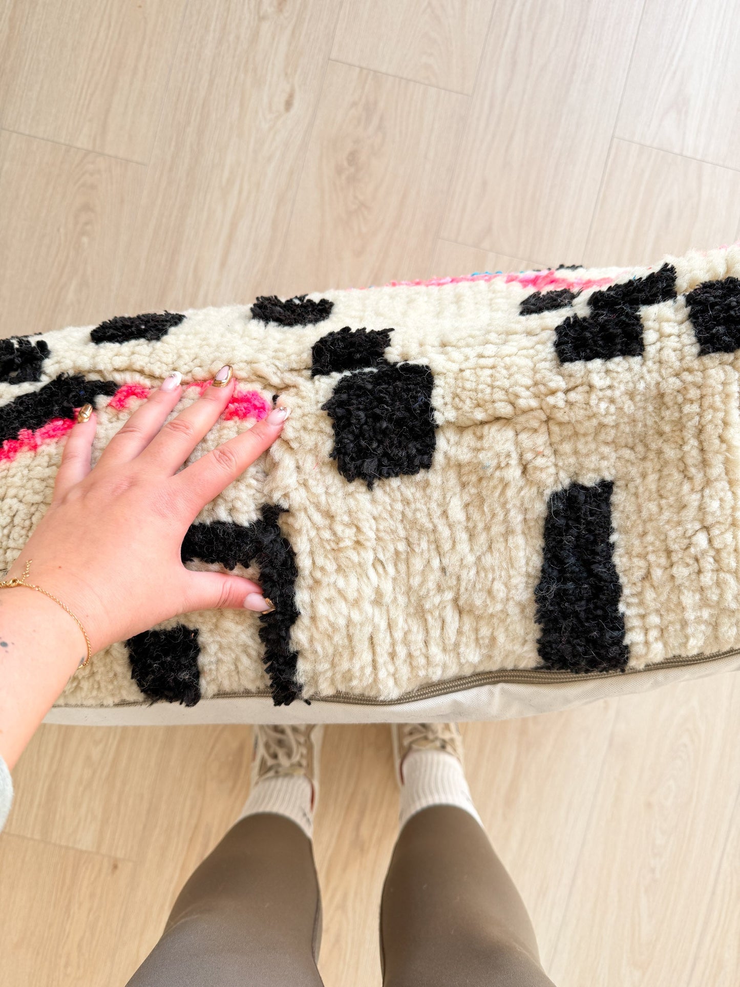 Moroccan pouf, colorful Berber pouf - 60 x 60 cm - n°72